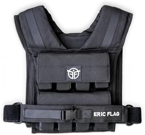 ERIC FLAG 40 lb Weighted Vest for Men & Women - Adjustable 0-40 lb with 16 Iron Weight, Heavy-Duty…