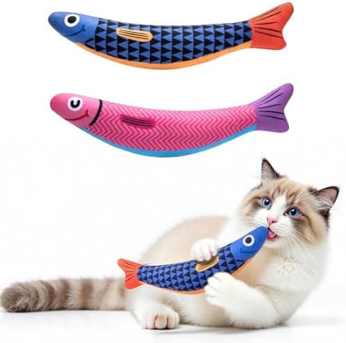 PetBusy Cat Toys with[5000mg A+Natural Catnip &Silvervine] [Baby Grade] Interactive Soft Chew Kicker Cat Toys for Indoor Cats &…