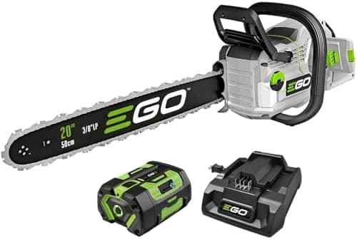 EGO Power+ CS2005 20-Inch 56-Volt Lithium-ion Farm & Ranch Cordless Chain Saw with Digital Display, LED Work Light, 6Ah Battery…