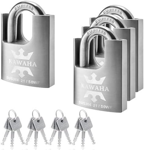 21/50-4PS High Security Stainless Steel Shrouded Padlock with Stainless Steel Key for Both Indoor and Outdoor…
