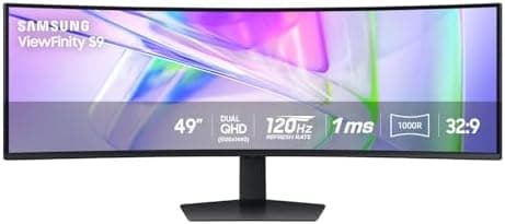 Samsung 49” Business Curved Ultrawide Dual QHD Computer Monitor, USB-C, DisplayPort, HDMI, 120Hz, VESA DisplayHDR 400, Built-in…