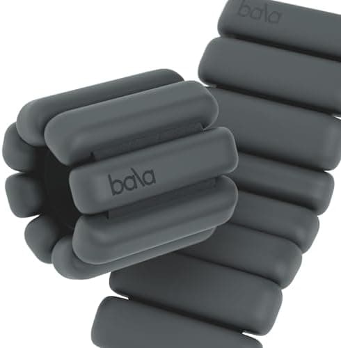 Bala Bangles Wrist & Ankle Weights for Women & Men - Adjustable Weighted Bands - Soft Silicone Arm & Leg Weights for Pilates…