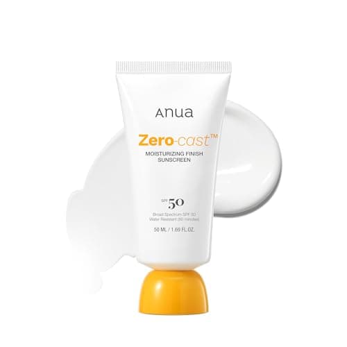 Anua, Zero-Cast Moisturizing Sunscreen SPF 50, Glow Natural Sunscreen for face, No White Cast, Hyaluronic Acid, Niacinamide…