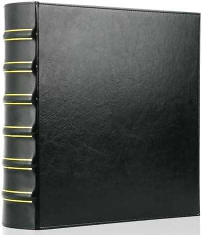 LETVPVOW Vintage Hardback 3 Ring Binder 2 Inch, Professional Leather Binder 3 Ring, Three Ring Binders Fits 8.5" x 11", D Ring…