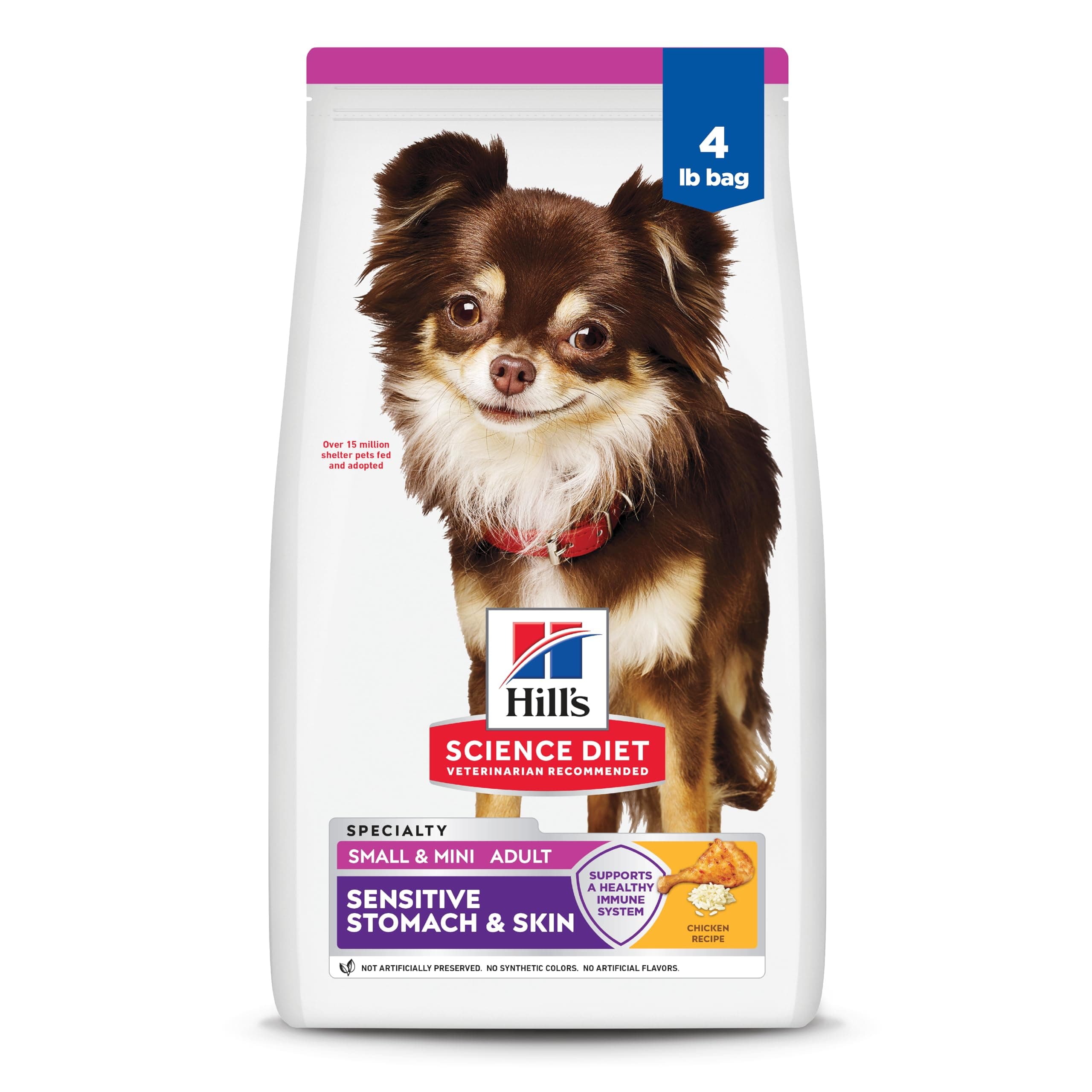 Hill's Science Diet Adult Sensitive Stomach & Skin Small & Mini Dry Dog Food, Chicken, 4 lb. Bag (Updated Formula)