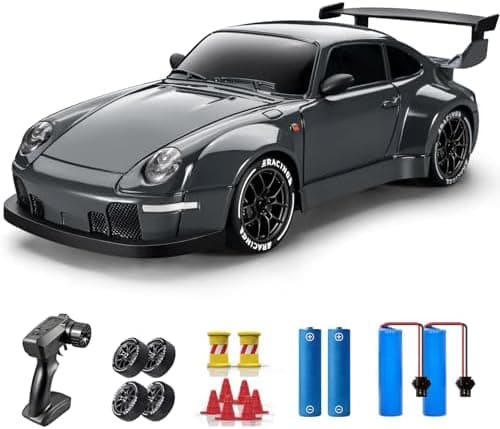ACAMMZAR RC Drift Car, 1:24 Remote Control Car for Kids, 20KM/H 4WD High Speed RC Cars with LED Lights, Two Batteries, Extra…