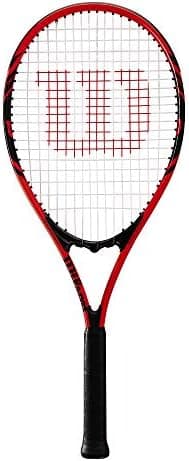Wilson Federer Adult Recreational Tennis Racket - Grip Size 3 - 4 3/8", Red/White/Black