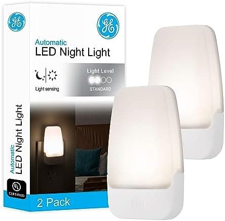 GE LED Night Light, Plug-in, Dusk to Dawn Sensor, Warm White, Ambient Lighting, Ideal Kids Adults Nightlight for Bedroom…