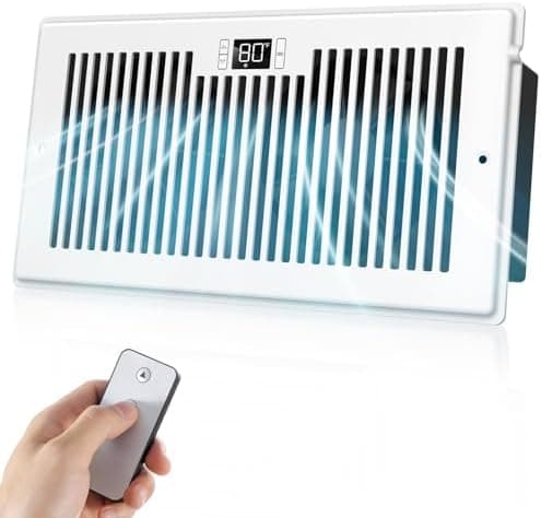 BIOWIND Quiet Register Booster Fan Fits 6" x 12" Register Holes, 10-Speed Smart Heating Cooling AC Vent Fan with Remote Control…