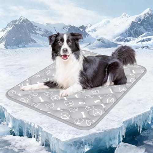 Rywell Dog Cooling Mat 2.0, Elegant Grey, 44"*32" Thick & Durable Cooling Mat for Extra Large Dogs, Extended Cooling with…