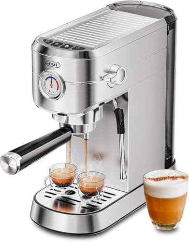 Gevi Commercial Espresso and Coffee Makers, Professional 20 Bar Espresso Maker with Milk Frother, Stainless Steel Expresso Coffee…
