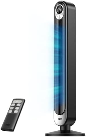 DREO Tower Fan for Bedroom, 28 ft/s, 20dB Quiet Fans that Blow Cold Air, 9 Speeds, 4 Modes, 12H Timer, Oscillating Cooling…