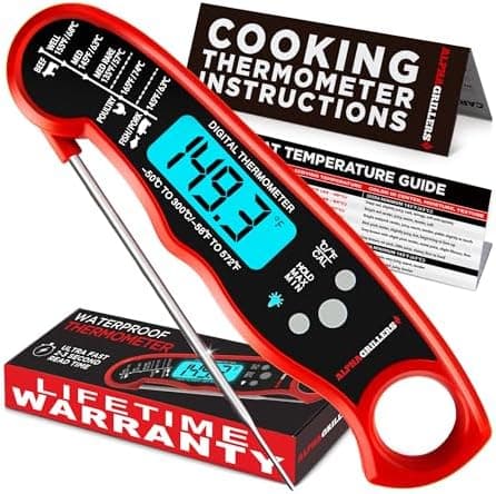 Alpha Grillers Meat Thermometer Digital – Instant Read Food Thermometer for Cooking & Grilling – Professional Kitchen Fathers Day…