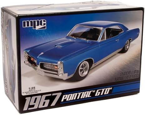 MPC: 1:25 Scale Model Kit - 1967 Pontiac GTO - Blue, 85+ Parts - Skill Level 2, Authentic Vehicle Building Kit, Replica Classic…
