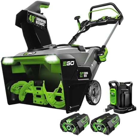 EGO POWER+ 21" Electric Snow Blower, Cordless Steel Auger, Includes (2) 56V 5.0Ah Batteries and…