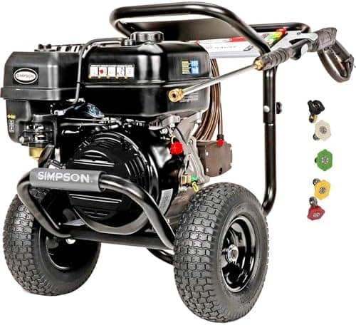 Simpson 4400 PSI Gas Pressure Washer, 4.0 GPM Commercial Power Washer, Cold Water, 50' Hose, PowerShot, 49-State Compliant…