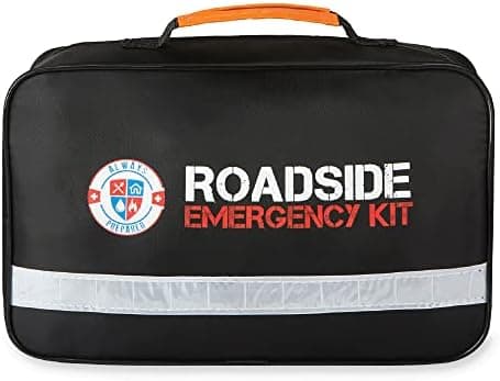 Always Prepared Premium Roadside Emergency Kit for Car - Car Safety Kit, Tools, First Aid, Visibility Gear &…