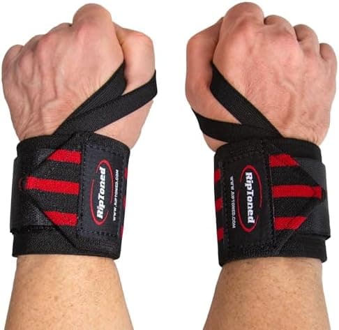 Rip Toned Wrist Wraps for Weightlifting – USPA & USAPL Approved – Stiff or Flex – 18" Gym Wrist Straps with Thumb Loop – Maximum…