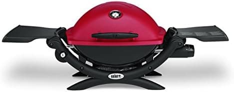 Weber Q1200 Liquid Propane Portable Gas Grill, Red – 1‑Burner Travel and Camping Grill with Cast‑Iron Grates & Electronic…