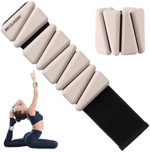 BECOJADDE Ankle Weights Set of 2 (1 lb/2 lb/3 lb Each) Adjustable Wrist Weights for Women Men Wearable Arm Leg Weight for…