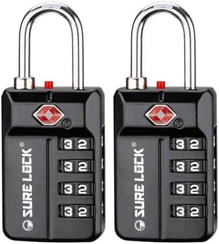 SURE LOCK SURE LOCK TSA Approved 4-Digit Resettable Combination…