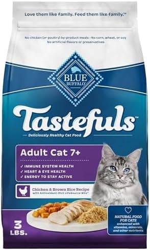 Blue Buffalo Tastefuls Mature Dry Cat Food for Adult Cats 7+, Made in…