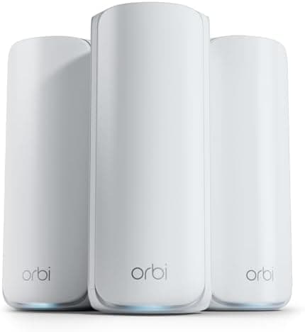 NETGEAR Orbi 770 Series Tri-Band WiFi 7 Mesh Network System (RBE773) - Router + 2 Satellite Extenders…