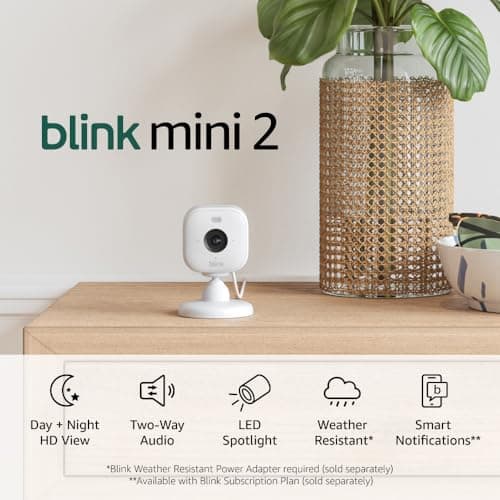 Blink Mini 2 — Home Security & Pet Camera with HD video, color night…