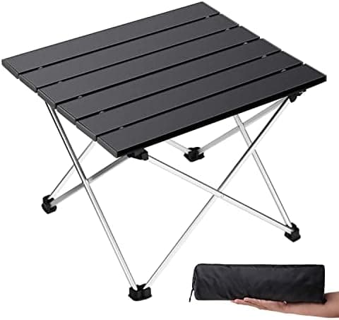 Grope Portable Camping Table with Aluminum Table Top, Folding Beach Table Easy to Carry, Prefect for Outdoor, Picnic, BBQ…