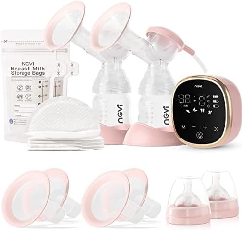 NCVI Electric Breast Pump 8782, Portable Hospital-Grade Double Pump with 4 Modes & 9 Levels, Anti-Backflow…