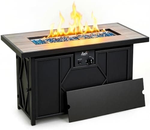 BALI OUTDOORS 42 inch Propane Fire Pit Patio Outdoor Fire Pit Table…