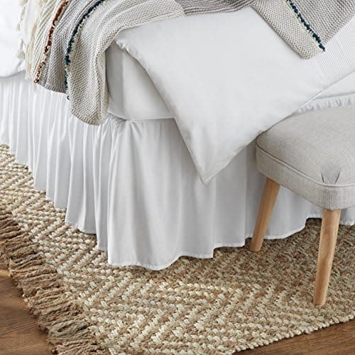 Amazon Basics Lightweight Ruffled Bed Skirt, Classic Style, Soft and Stylish 100% Microfiber with…