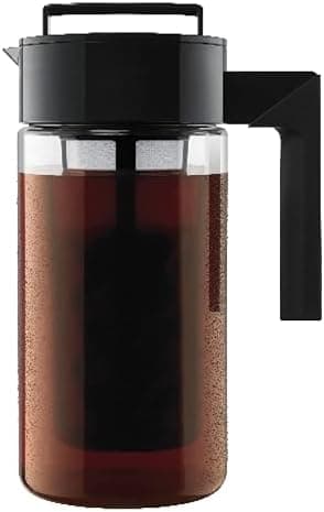 Takeya Deluxe Cold Brew Coffee Maker - BPA-Free Tritan Pitcher with Airtight Leakproof Lid, Silicone Grip…