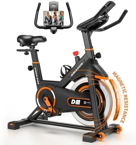 DMASUN Exercise Bike, Silent Magnetic Resistance Stationary Bike for Home with 330 LBS Capacity, Pedals with Anti-loosening Nuts…