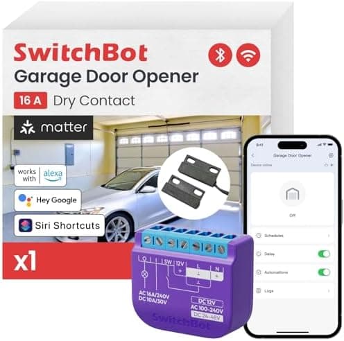Switchbot WiFi Smart Garage Door Opener, Matter Certified…
