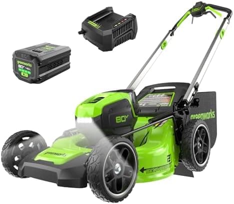Greenworks 80V 21" Self-Propelled Cordless Lawn Mower – Brushless Motor, LED Lights, 4.0Ah Battery & Rapid Charger (75+…