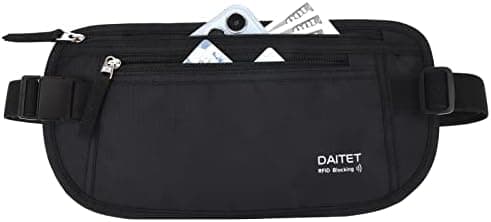 DAITET Money Belt - Passport Holder Secure Hidden Travel Wallet with RFID Blocking, Undercover Fanny Pack…
