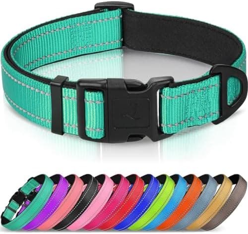Joytale Reflective Dog Collar, Soft Neoprene Padded, Metal D-Ring…