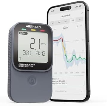 Airthings 325 Corentium Home 2 Smart Digital Radon Detector - Portable and Easy-to-use Radon Testing with…