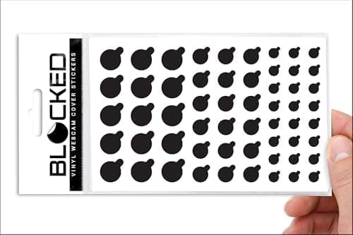 BLOCKED Webcam/Camera Vinyl Covers | Low-Tack Restickable Webcam Sticker | Multiple Sizes | Black 57-Pack…