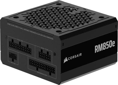 CORSAIR RM850e (2025) Fully Modular Low-Noise ATX Power Supply with 12V-2x6 Cable – ATX 3.1 & PCIe 5.1 Compliant, Cybenetics Gold…