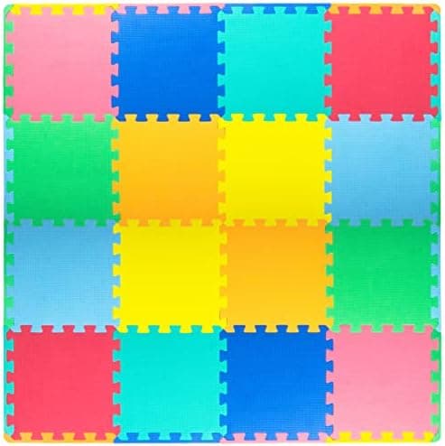 ProSource Baby Play Mat, Soft Foam Floor Tiles for Kids, Interlocking EVA Panels for Playpen Use, Crawling Development Surface…
