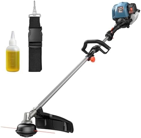 SENIX 18-inch 26.5 cc Gas Weed Wacker, 4-Cycle String Trimmer Lightweight, Bump Feed, Straight Shaft, with Shoulder Strap…