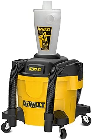 DEWALT Dust Separator with 6 Gallon Poly Tank, 99.5% Efficiency Cyclone Dust Collector…