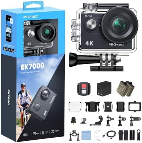 AKASO EK7000 4K30FPS 20MP WiFi Action Camera with EIS Ultra HD 131FT Waterproof Underwater Camera Remote…