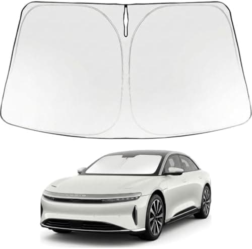 Proadsy Windshield Sun Shade for Lucid Air 2022-2026 Foldable Front Sunshade Protector Sun Visor Blocks UV Rays Keep Car Cooler…
