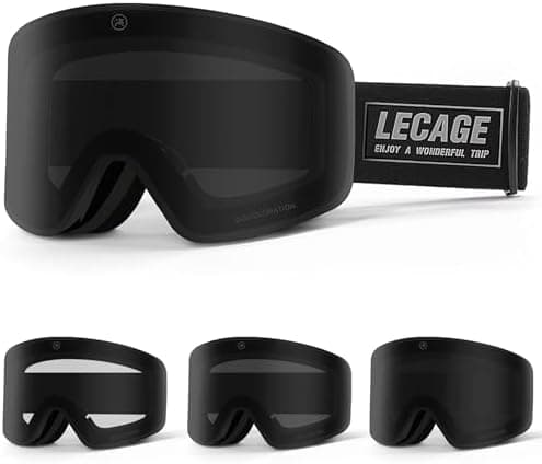 Ski Goggles Photochromic Light Adaptive Lens Frameless Snow/Snowboard Goggles UV Protection for Men Women