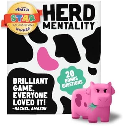 Herd Mentality: Udderly Funny Family Board Game | Easy & Fun for Big Groups of 4-20 Players | Includes 20 Extra Exclusive…