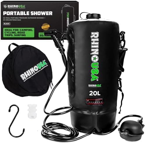 Rhino USA 5 Gal / 20L Portable Solar Camp Shower - Essential for…