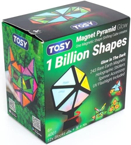TOSY Magnet Pyramid Glow - 1 Cube Transforms into 1 Billion Shapes (Bunny, Egg, Flowers, Hearts), Easter Basket Stuffers Gift, 12…
